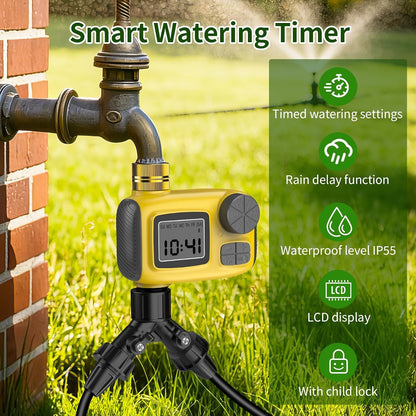 165FT Drip Irrigation System with Smart Timer, Brass Connectors | Programmable Timer, 165FT Tubing, Brass Connectors, Adjustable Drippers, Quick DIY Installation. — product view 3
