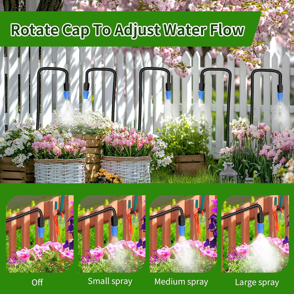 165FT Drip Irrigation System with Smart Timer, Brass Connectors | Programmable Timer, 165FT Tubing, Brass Connectors, Adjustable Drippers, Quick DIY Installation. — product view 6
