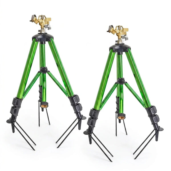 360° Rotating Brass Tripod Lawn Sprinkler – 2 Pack